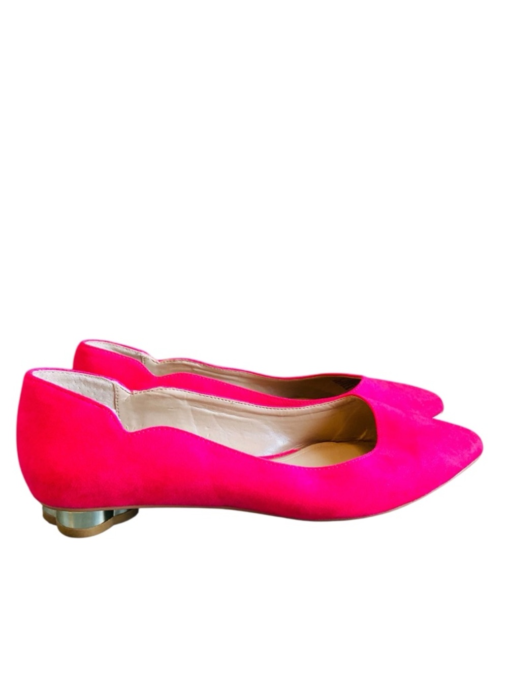 White House Black Market Bellamy Scalloped Pink Flat Size 6.5 - Picture 5 of 11